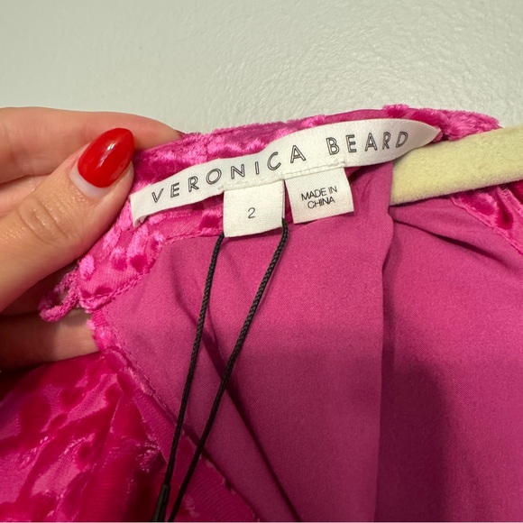 VERONICA BEARD Kendall Velvet Burnout Asymmetrical Dress - Picture 9 of 13